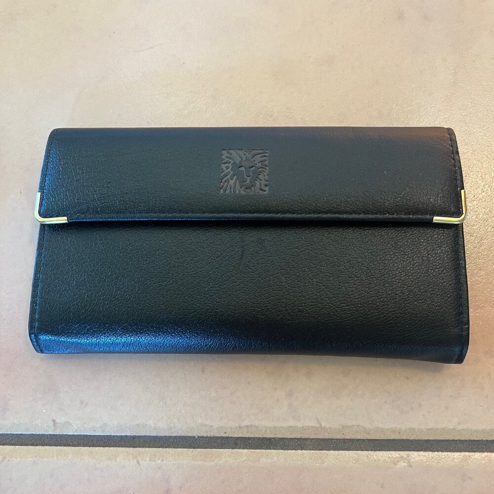 Anne Klein by St. Thomas Black Leather Checkbook Wallet – Vintage NWT